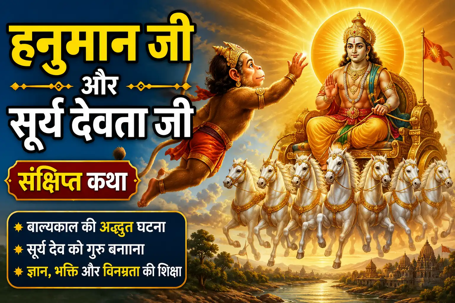 हनुमान जी और सूर्य देवता जी की कथा: ज्ञान, भक्ति और गुरु सम्मान की प्रेरणादायक कहानी