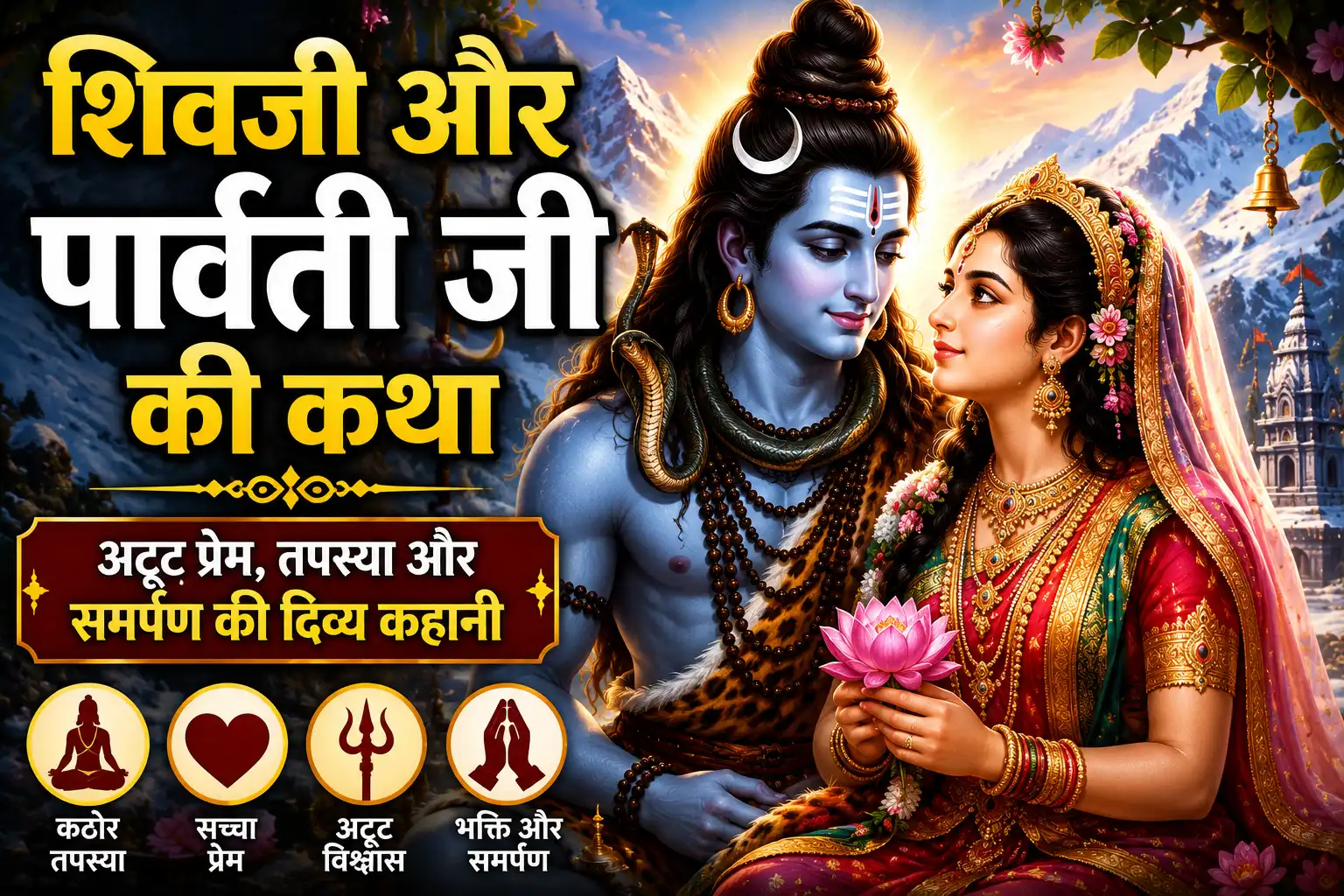 शिवजी और पार्वती जी की कथा: अटूट प्रेम, तपस्या और समर्पण की दिव्य कहानी